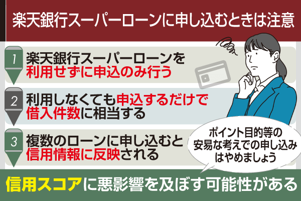 楽天銀行スーパーローンに申し込むときは注意