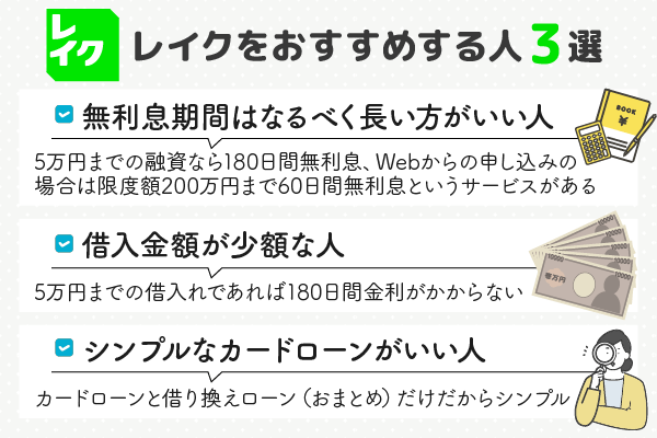 レイクをおすすめする人3選